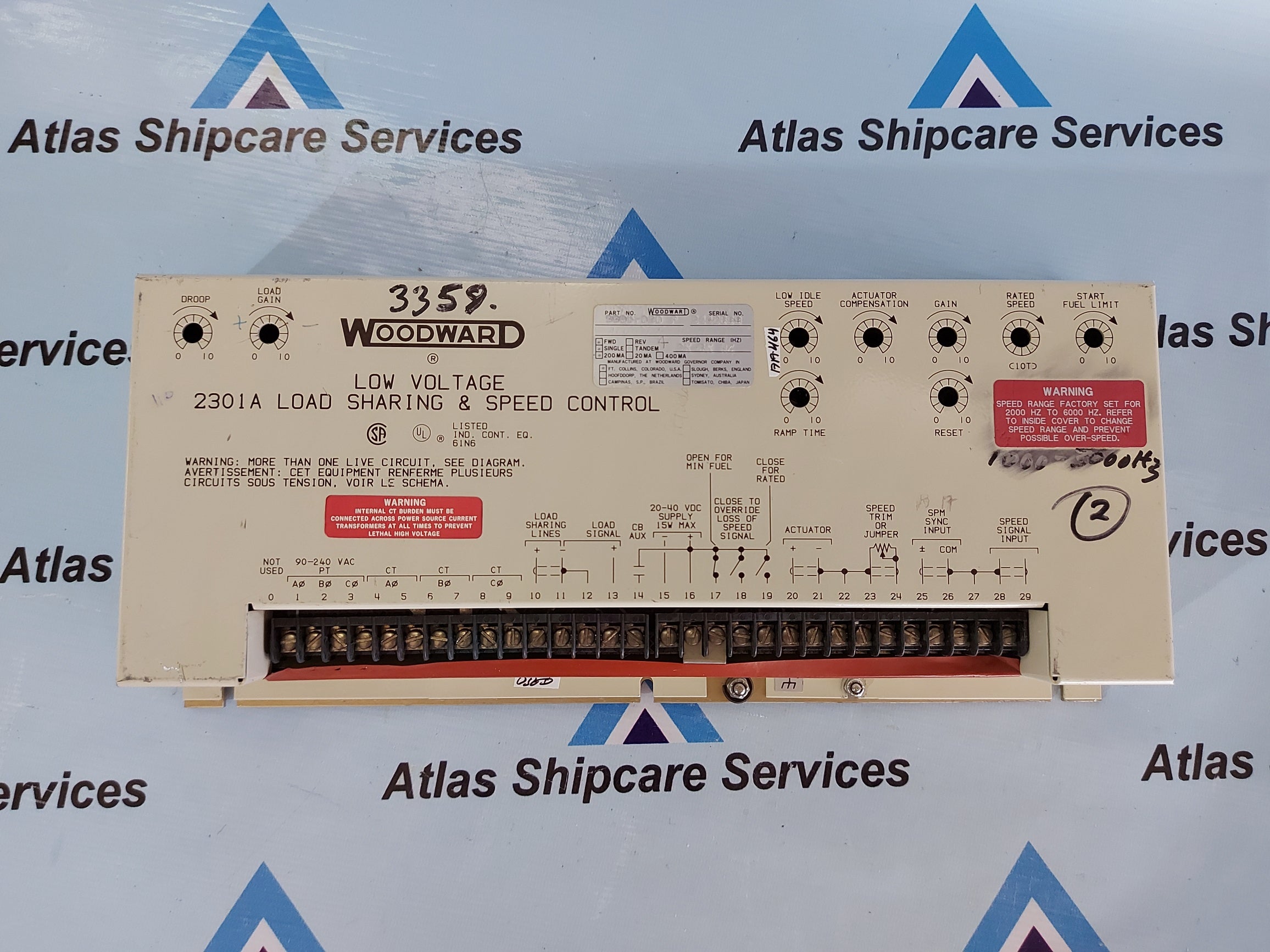 WOODWARD 9905-020 LOW VOLTAGE 2301A LOAD SHARING & SPEED CONTROL REV.P
